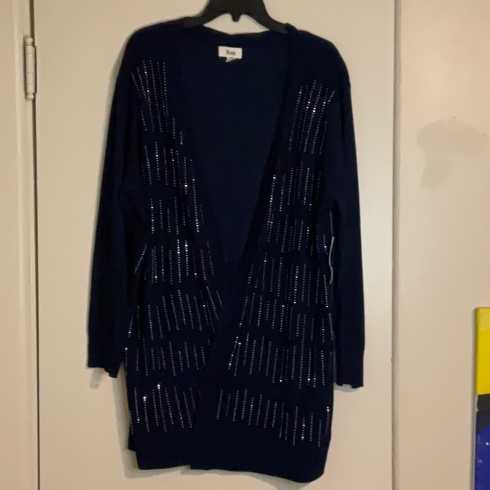 Navy Blue Sweater with Embellishments